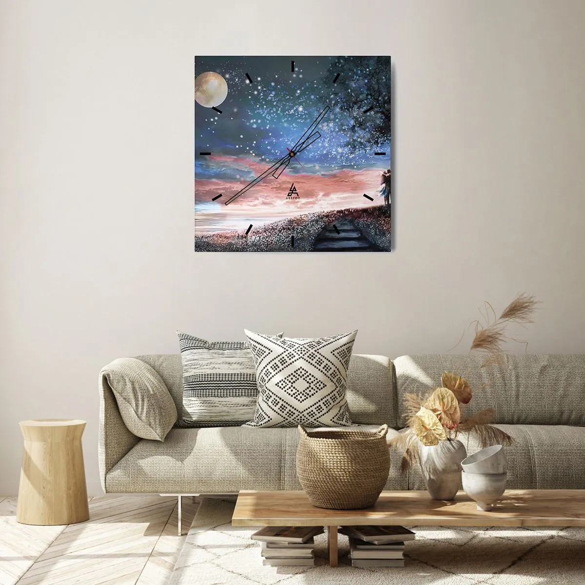 Nástěnné hodiny - Hvězdicovité představení - 40x40 cm