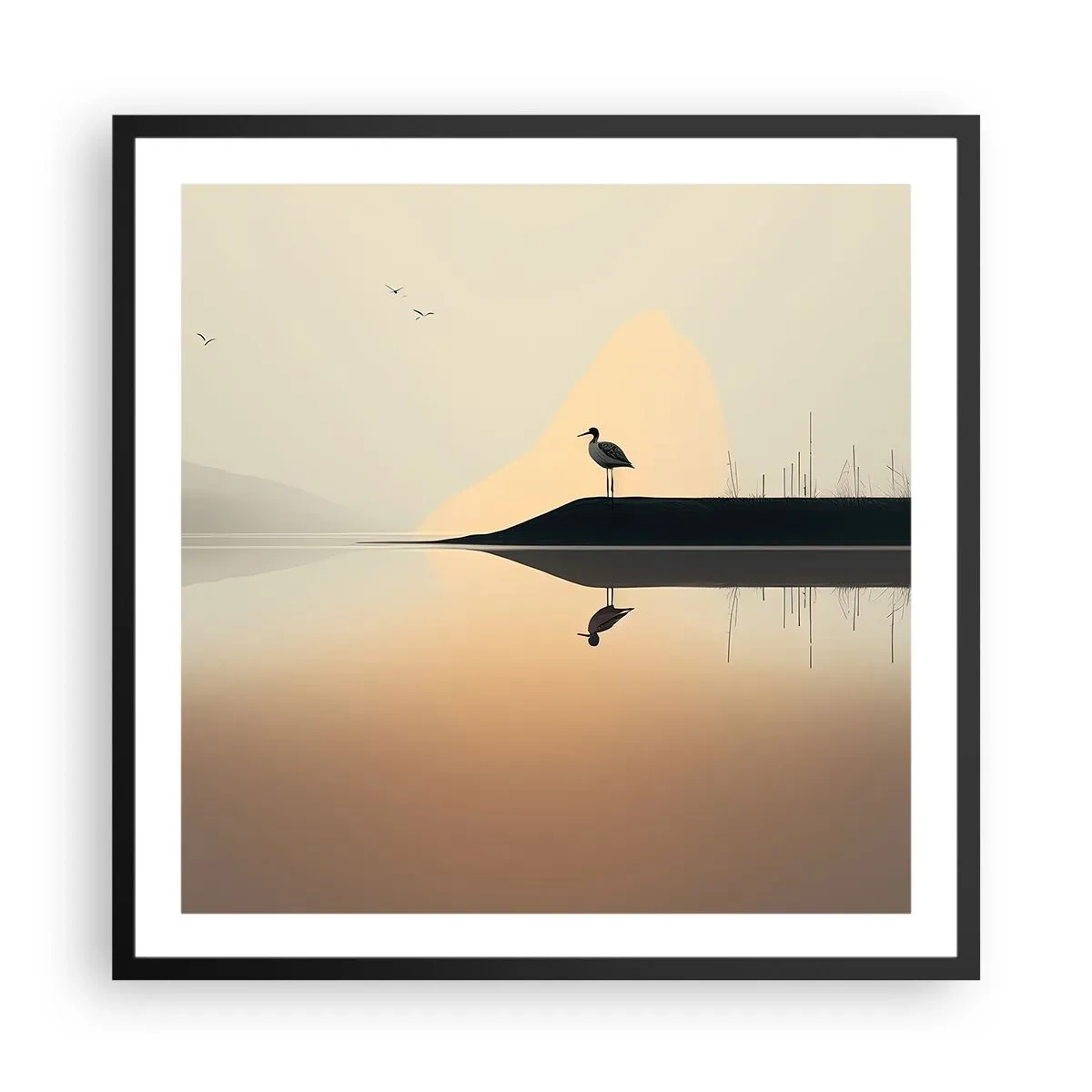 Plakát v černém rámu - Pán na jezeře - 60x60 cm