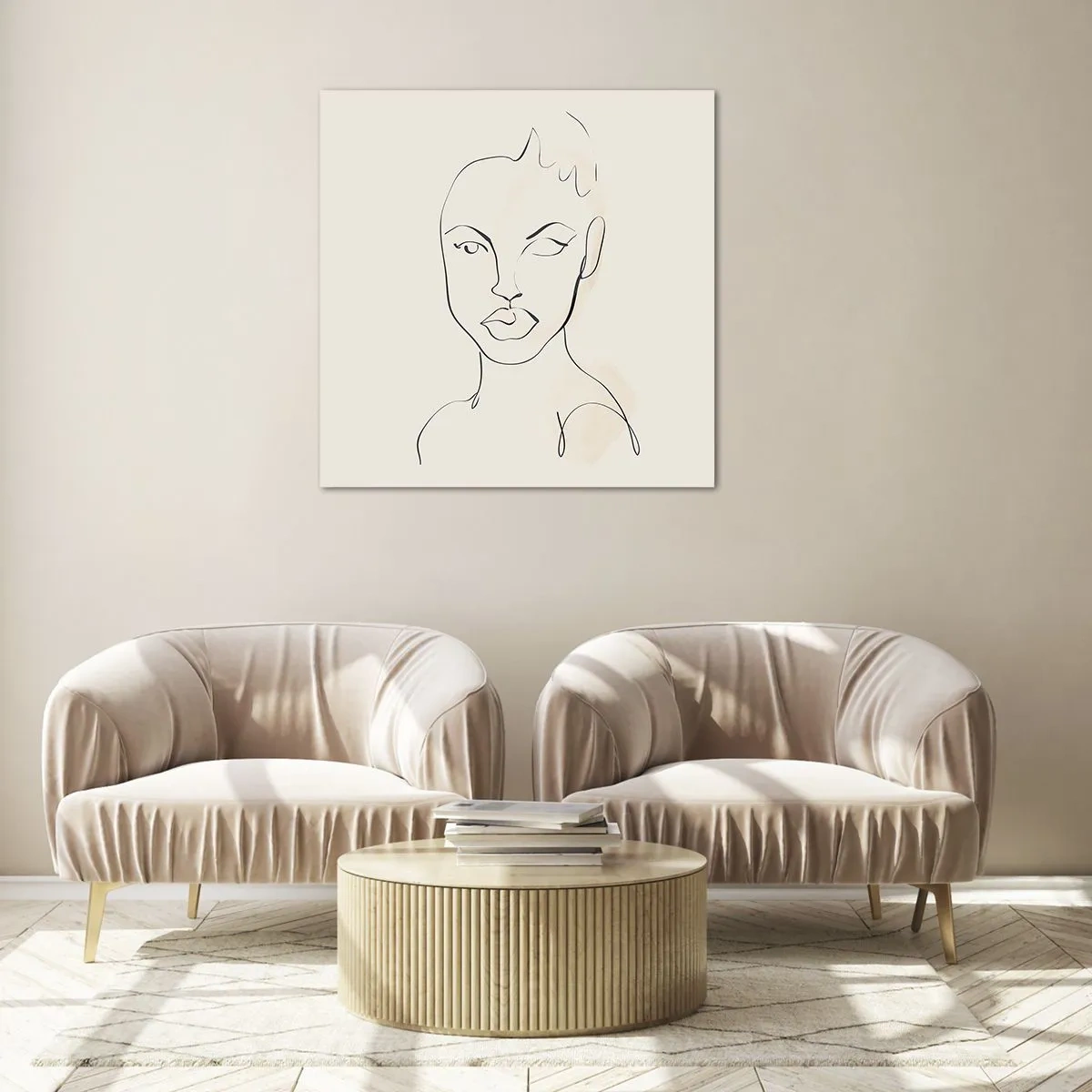 Obraz na skle - Obrys smyslnosti - 30x30 cm