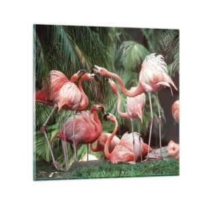 Obraz na skle - Odpolední drby - 30x30 cm