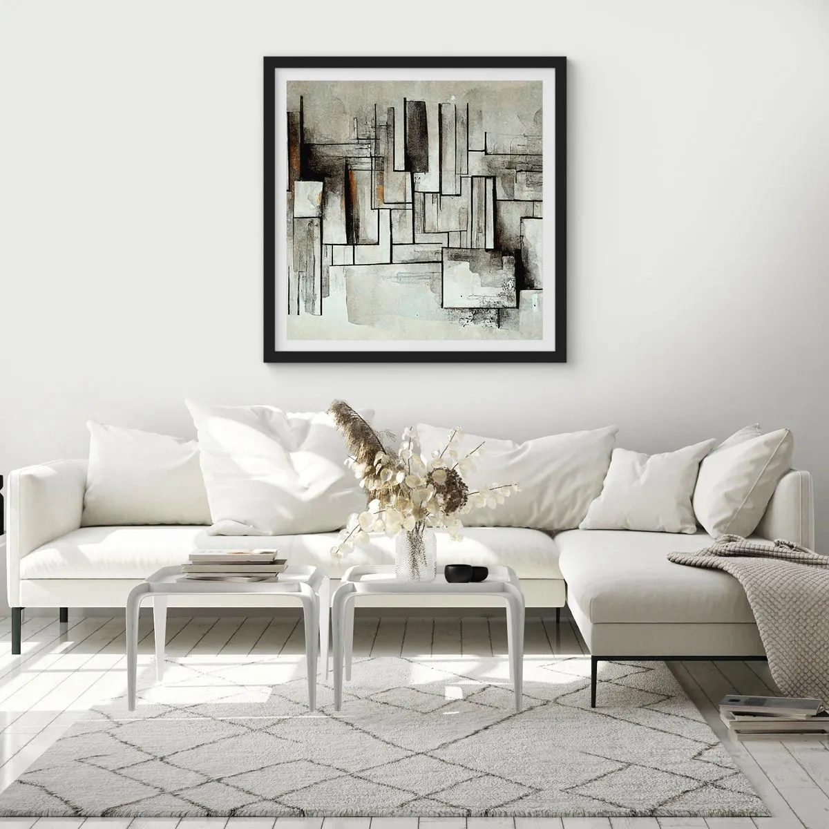 Plakát v černém rámu - Síla jednoduchosti - 60x60 cm