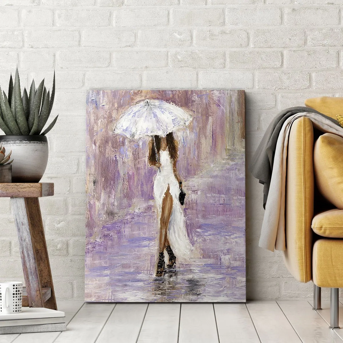 Obraz na plátně - V liliovém dešti - 45x80 cm