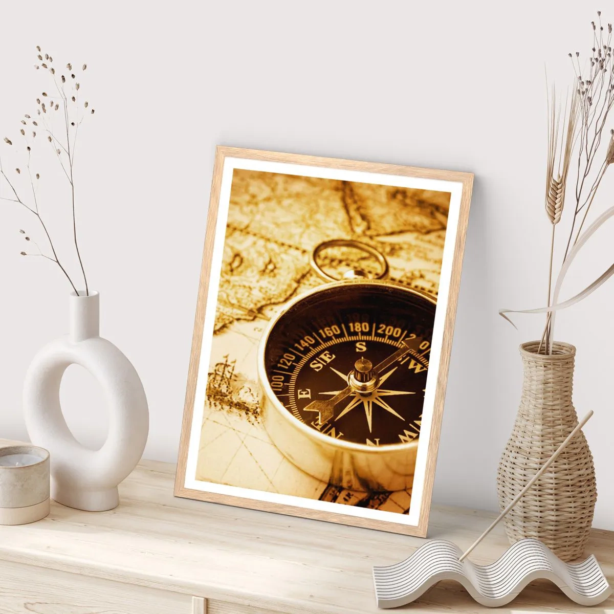 Plakát v rámu světlý dub - Na východ nebo na západ? - 30x40 cm