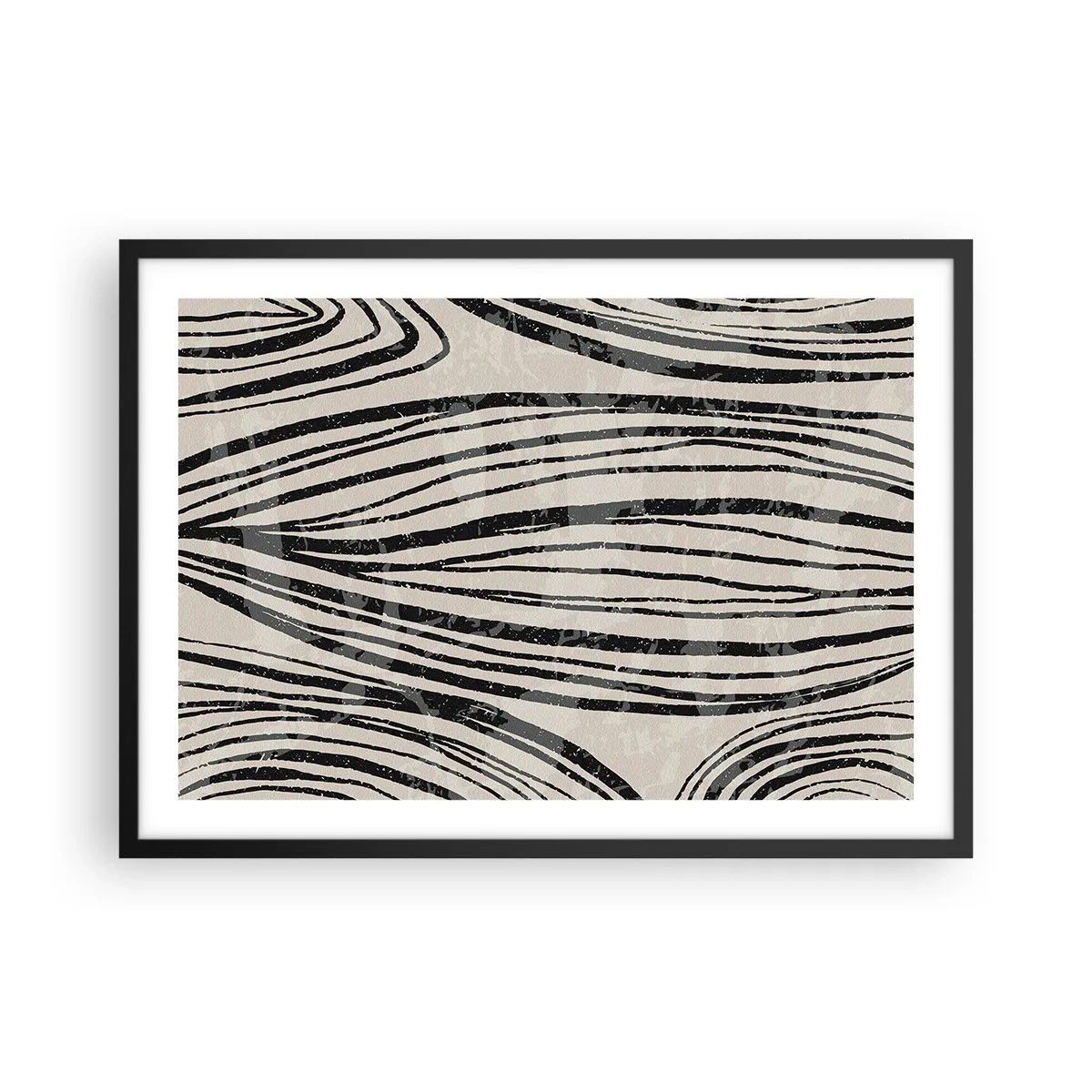 Plakát v černém rámu - Močál s liniemi - 70x50 cm