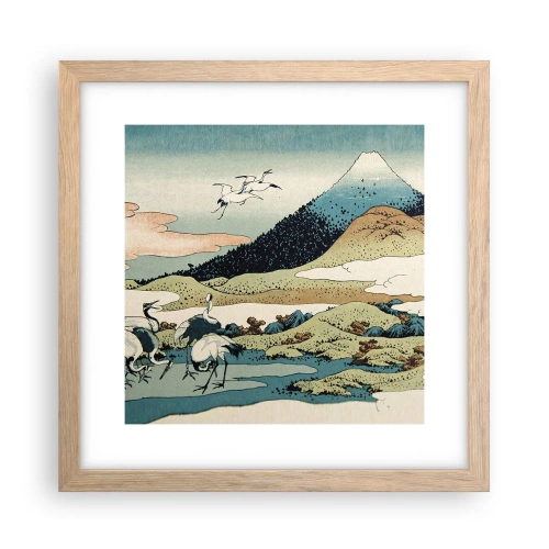Plakát v rámu světlý dub - V japonském duchu - 30x30 cm