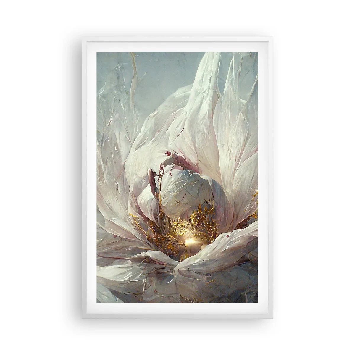 Plakát v bílém rámu - Rozkvétá jednou za sto let - 61x91 cm