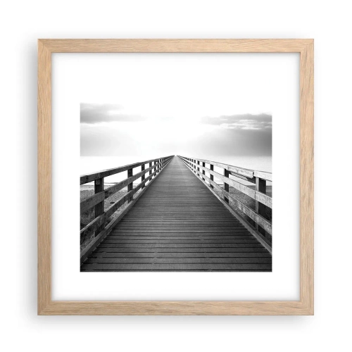 Plakát v rámu světlý dub - Do dálky… - 30x30 cm