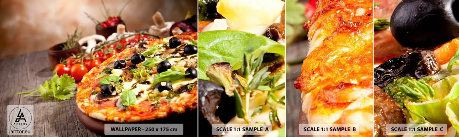Fototapeta Vzorek Standard Eco - Z telurických složek - Gastronomie, Pizza, Itálie - 100x30 cm