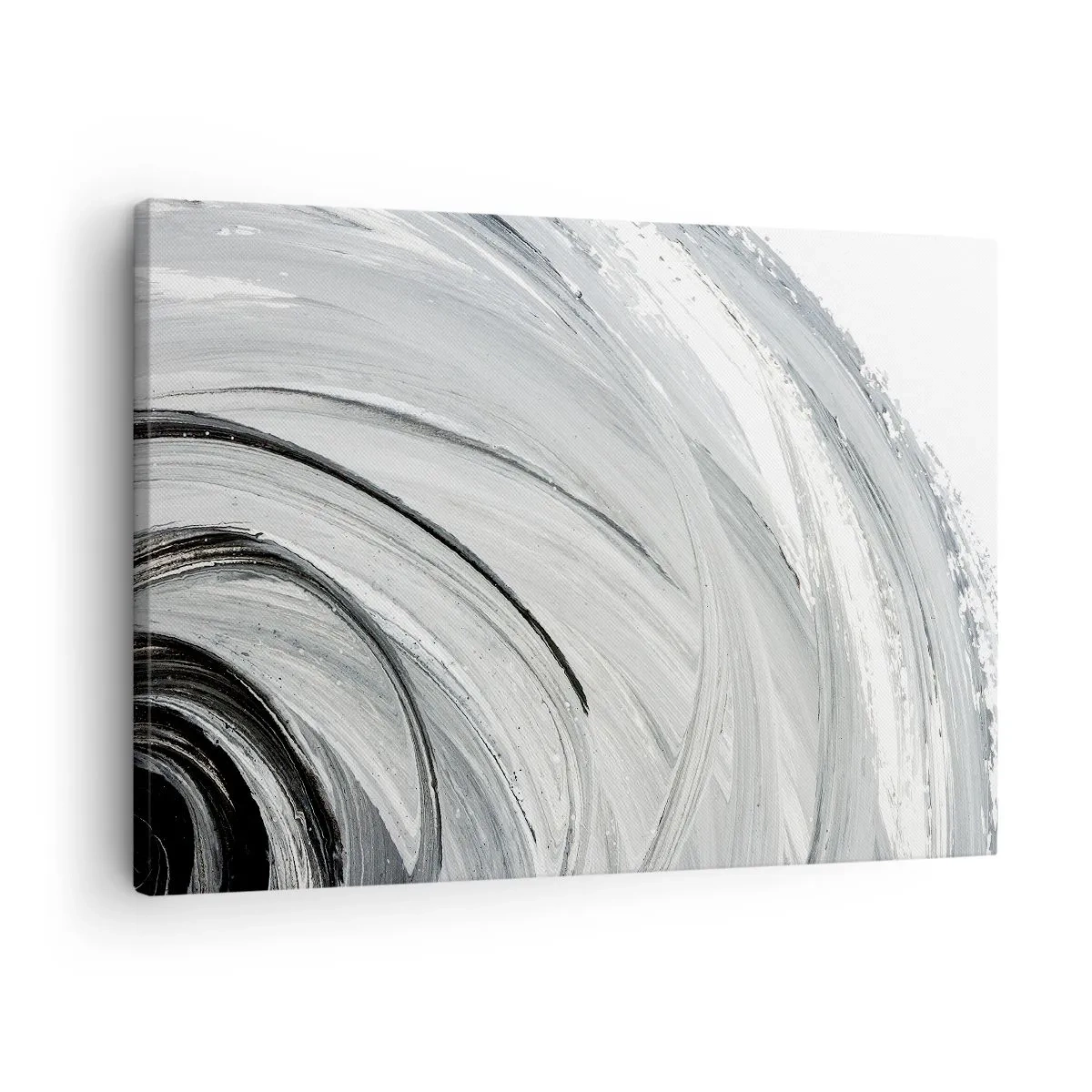 Obraz na plátně - Monochromatický vír v odstínech šedé a černé - 70x50cm - Orbitální kompozice - Moderní nástěnná dekorace do obývacího pokoje a ložnice ARTTOR