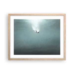 Plakát v rámu světlý dub - V objetí oceánu - 50x40 cm