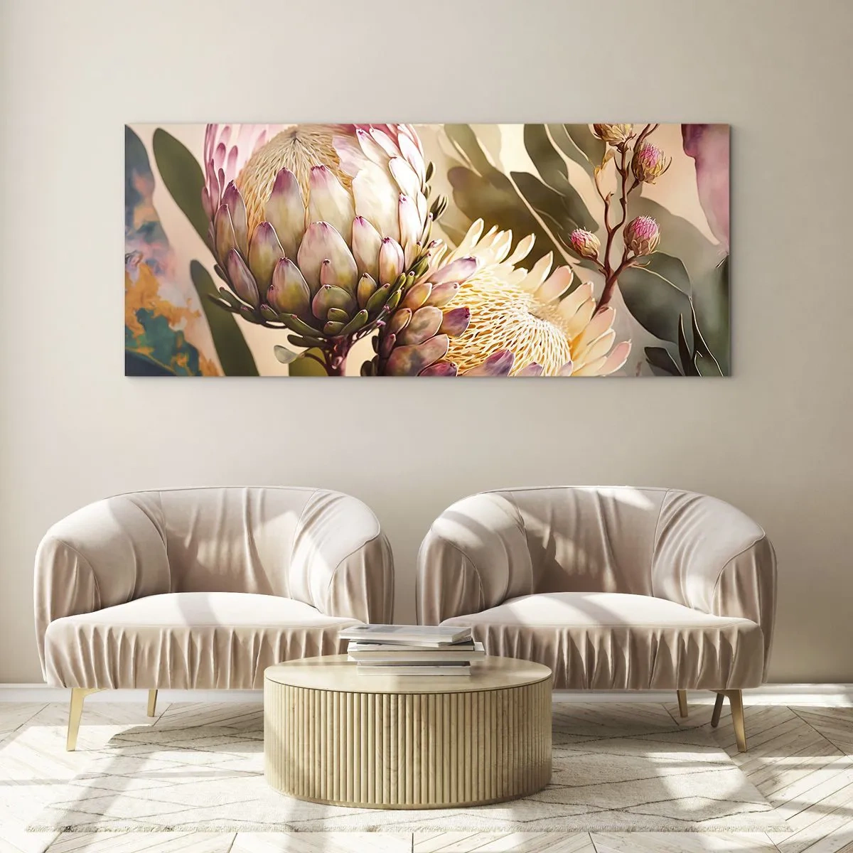 Obraz na skle - Něžně objaté - 100x40 cm