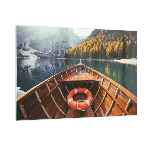Obraz na skle - Horská túra - 120x80 cm