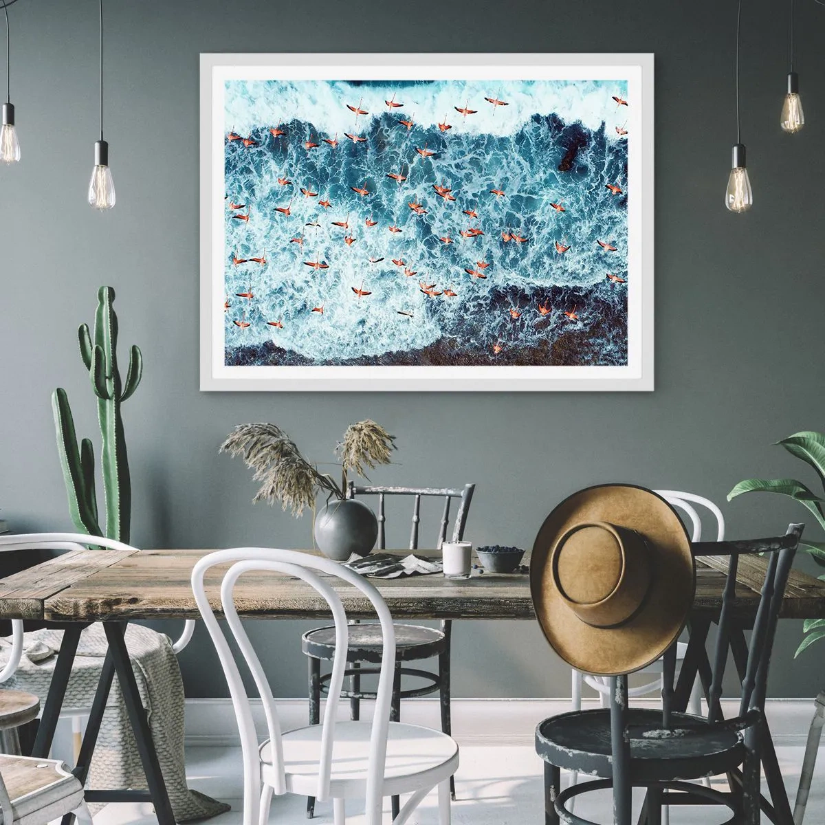 Plakát v bílém rámu - Přímořský průvod - 40x30 cm