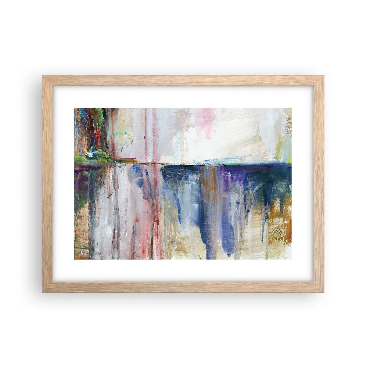 Plakát v rámu světlý dub - Barevné dojmy a asociace - 40x30 cm