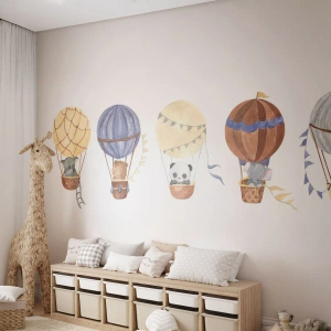 Fototapeta Samolepicí Deluxe Sticker - Přátelé na cestách - Balónky, Zvířata, Dětské - 200x140 cm