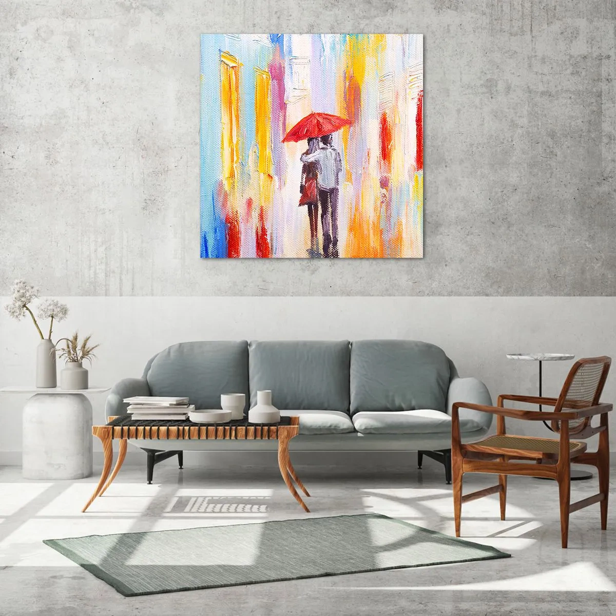 Obraz na skle - Ať prší dál - 60x60 cm