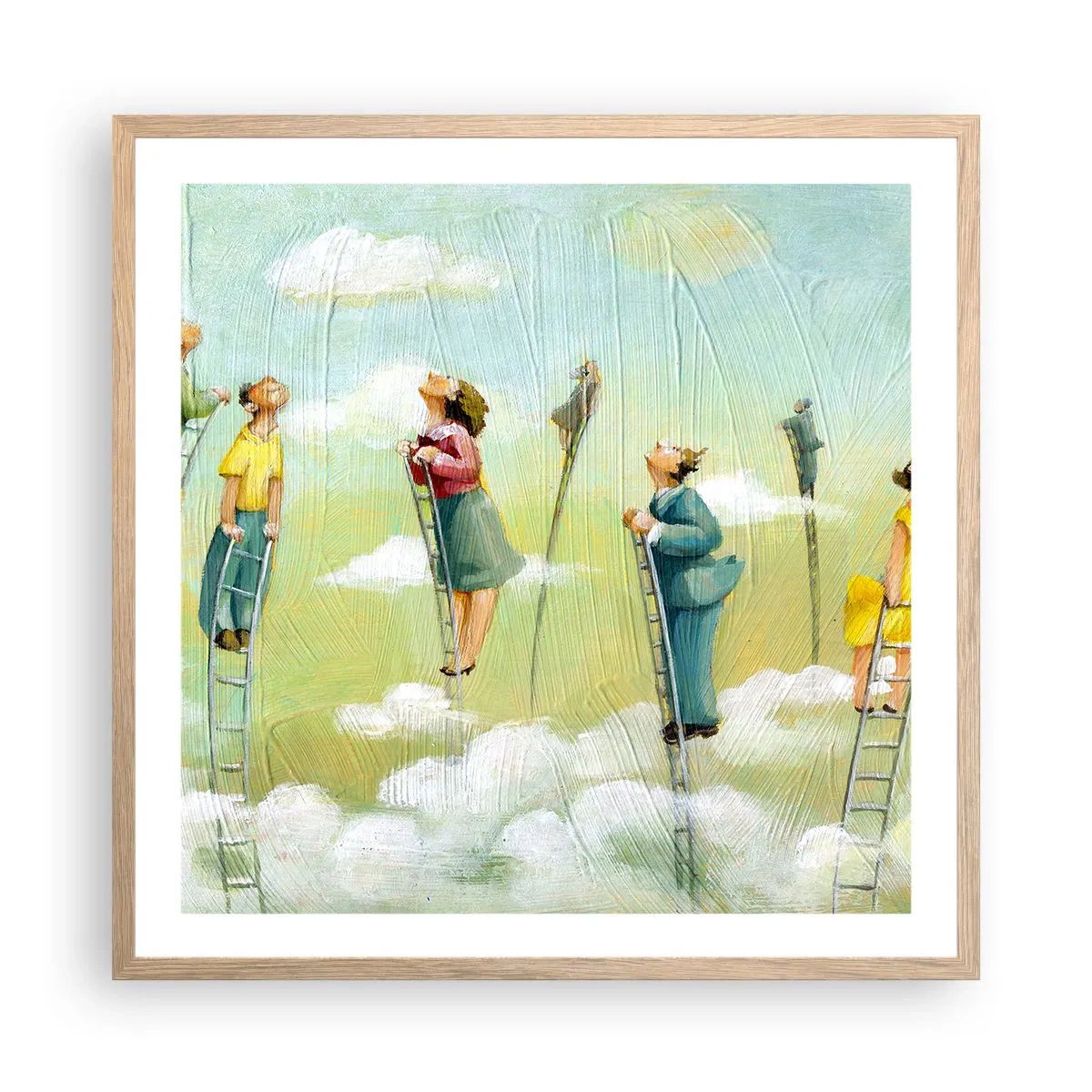 Plakát v rámu světlý dub - Za svým snem - 60x60 cm