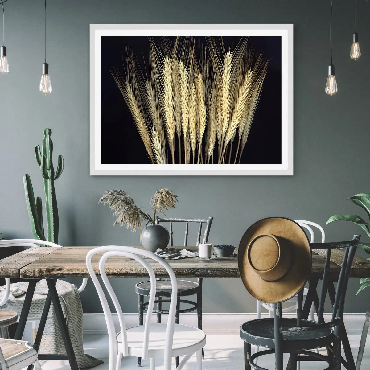 Plakát v bílém rámu - Rustikální magie - 40x30 cm
