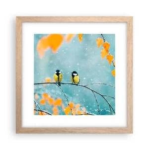 Plakát v rámu světlý dub - Ptačí drby - 30x30 cm