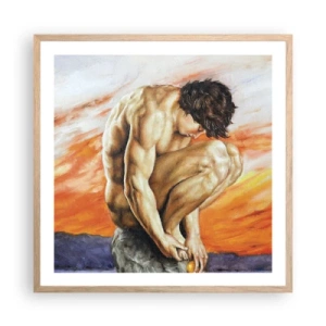 Plakát v rámu světlý dub - Ponořen do sebe - 60x60 cm