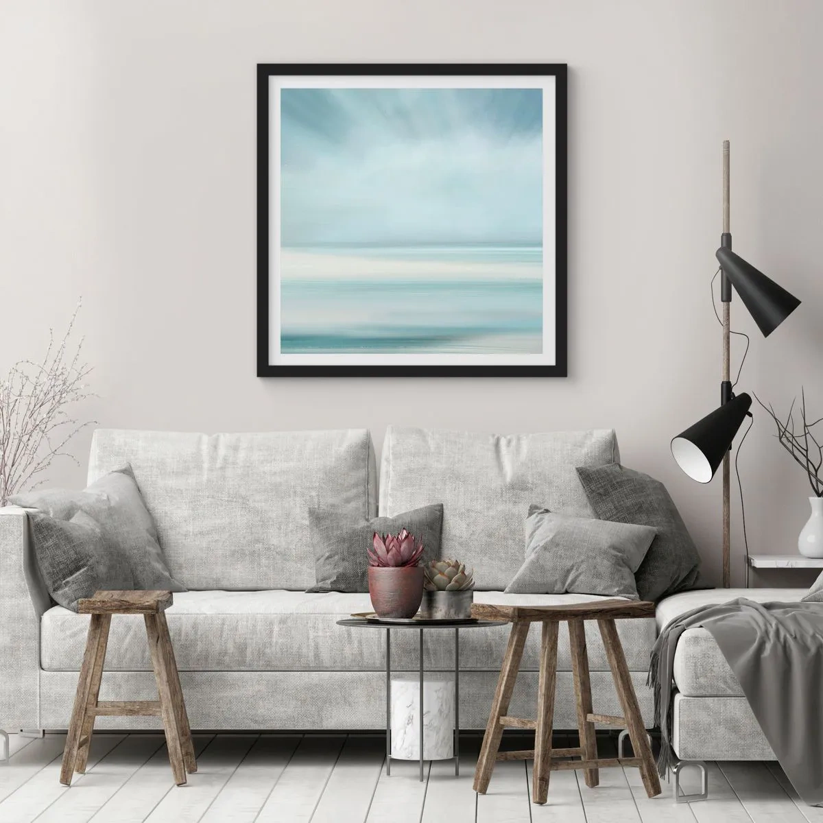 Plakát v černém rámu - Klid až kam oko sahá - 60x60 cm