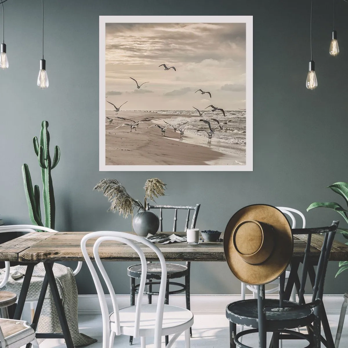 Plakát - Šumění moře, zpěv ptáků - 60x60 cm