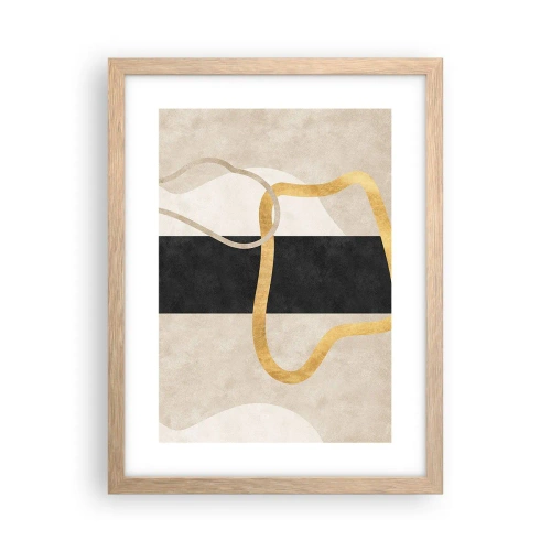 Plakát v rámu světlý dub - Tvary ve smyčce - 30x40 cm