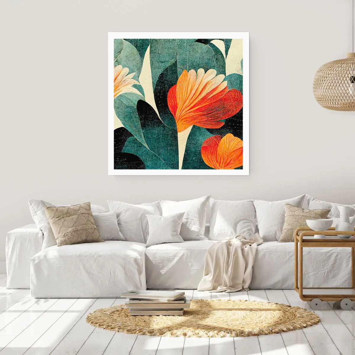 Plakát - Tropické horko a chlad zeleně - 50x50 cm