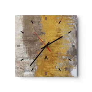 Nástěnné hodiny - Zlatistý závan - 30x30 cm