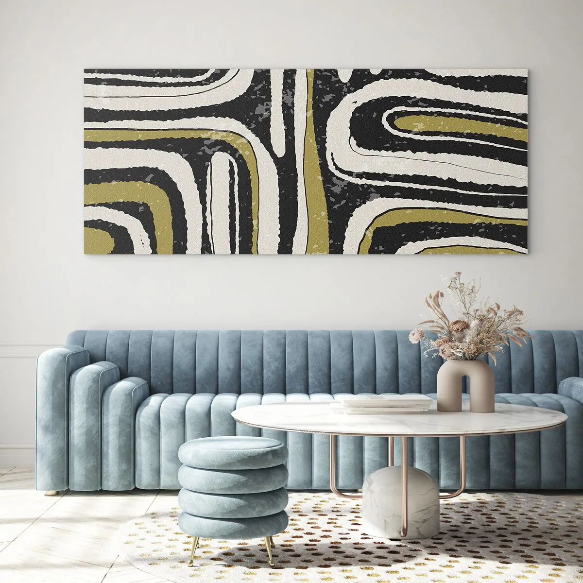 Obraz na skle - Kompozice: trakty a uličky - 140x50 cm