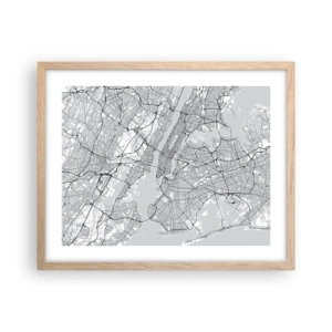 Plakát v rámu světlý dub - Anatomie metropole - 50x40 cm