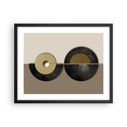 Plakát v černém rámu - Variace kolem kruhu - 50x40 cm