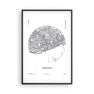 Plakát v černém rámu - Anatomie Toronta - 61x91 cm