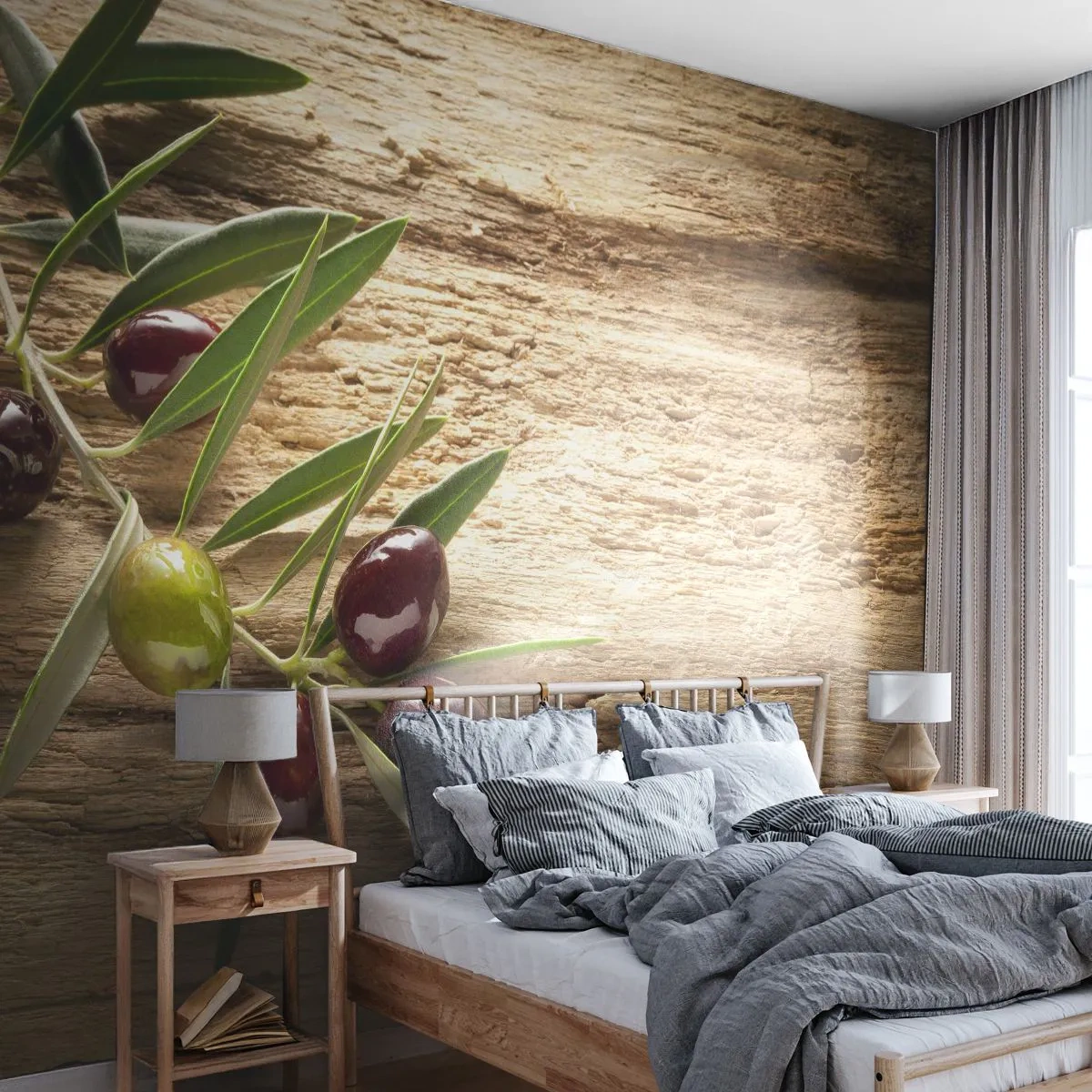 Fototapeta Premium Sand - Přímo od přírody - Olivová ratolest, Příroda, Olivy - 400x280 cm