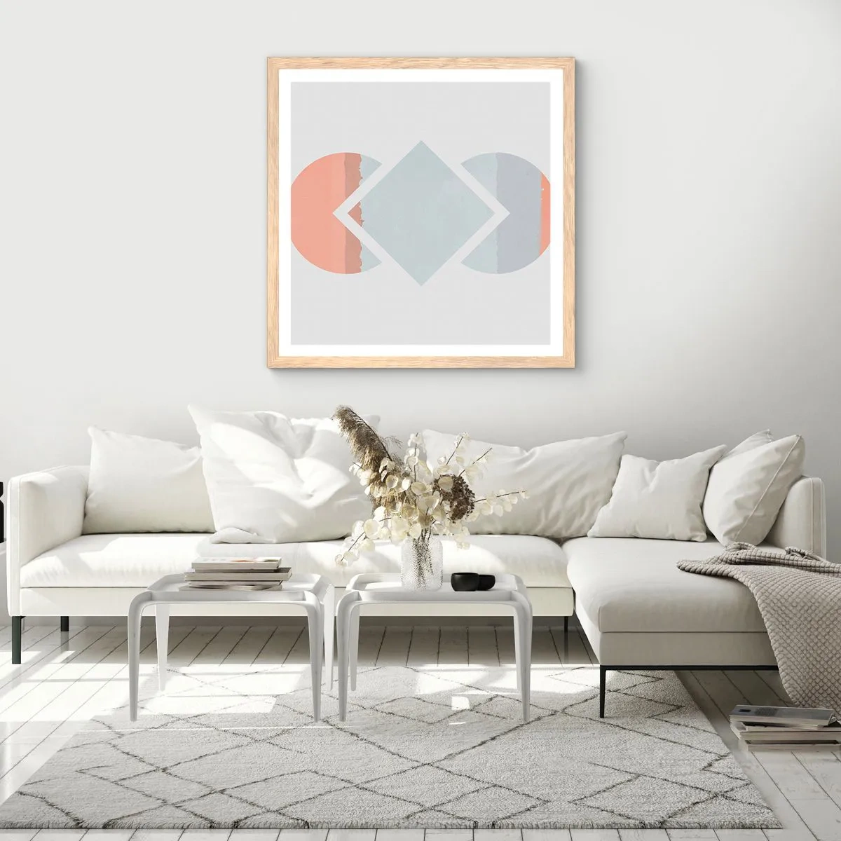 Plakát v rámu světlý dub - Situace je jasná - 60x60 cm