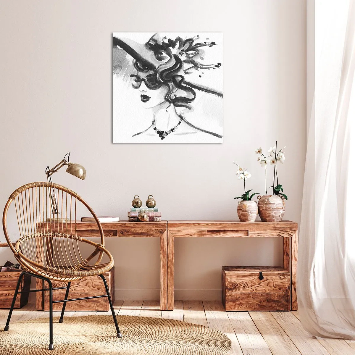 Obraz na plátně - Dáma s charakterem - 60x60 cm