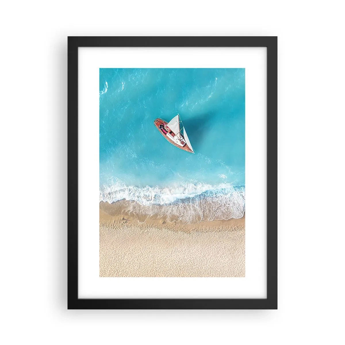 Plakát v černém rámu - Na hranici modré a zlaté - 30x40 cm