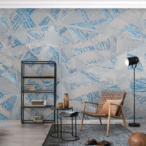 Fototapeta Premium Sand - V šedomodrém labyrintu - Klikyháky, Jasný, Chaos - 100x70 cm