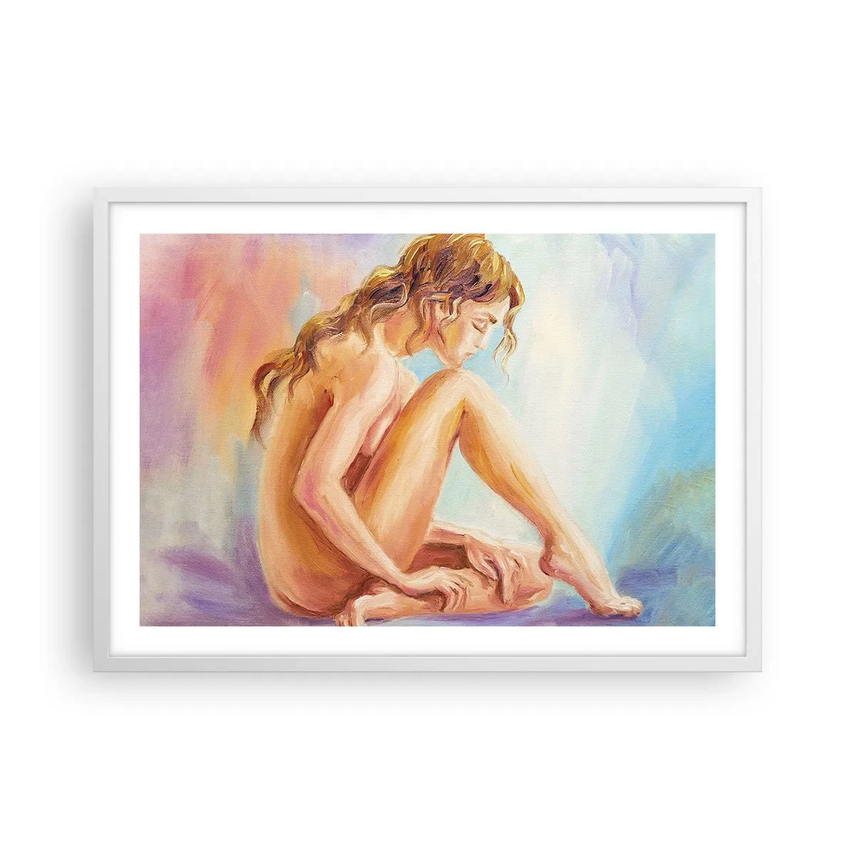 Plakát v bílém rámu - Akt mládí - 70x50 cm