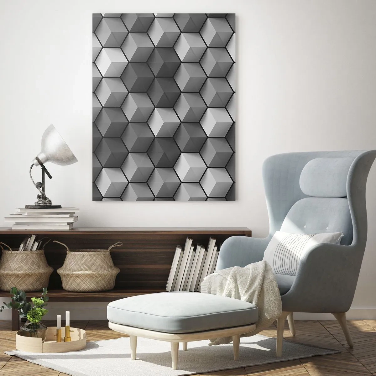 Obraz na skle - Kubistické puzzle - 50x70 cm