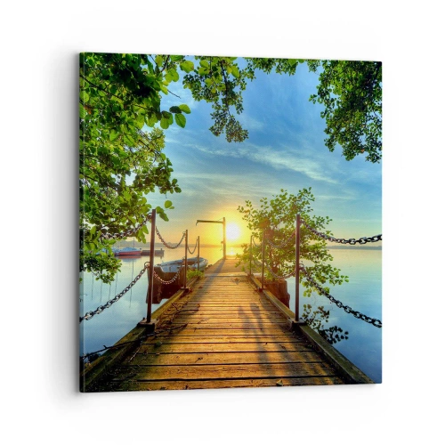 Obraz na plátně - Západ u vody - 70x70 cm