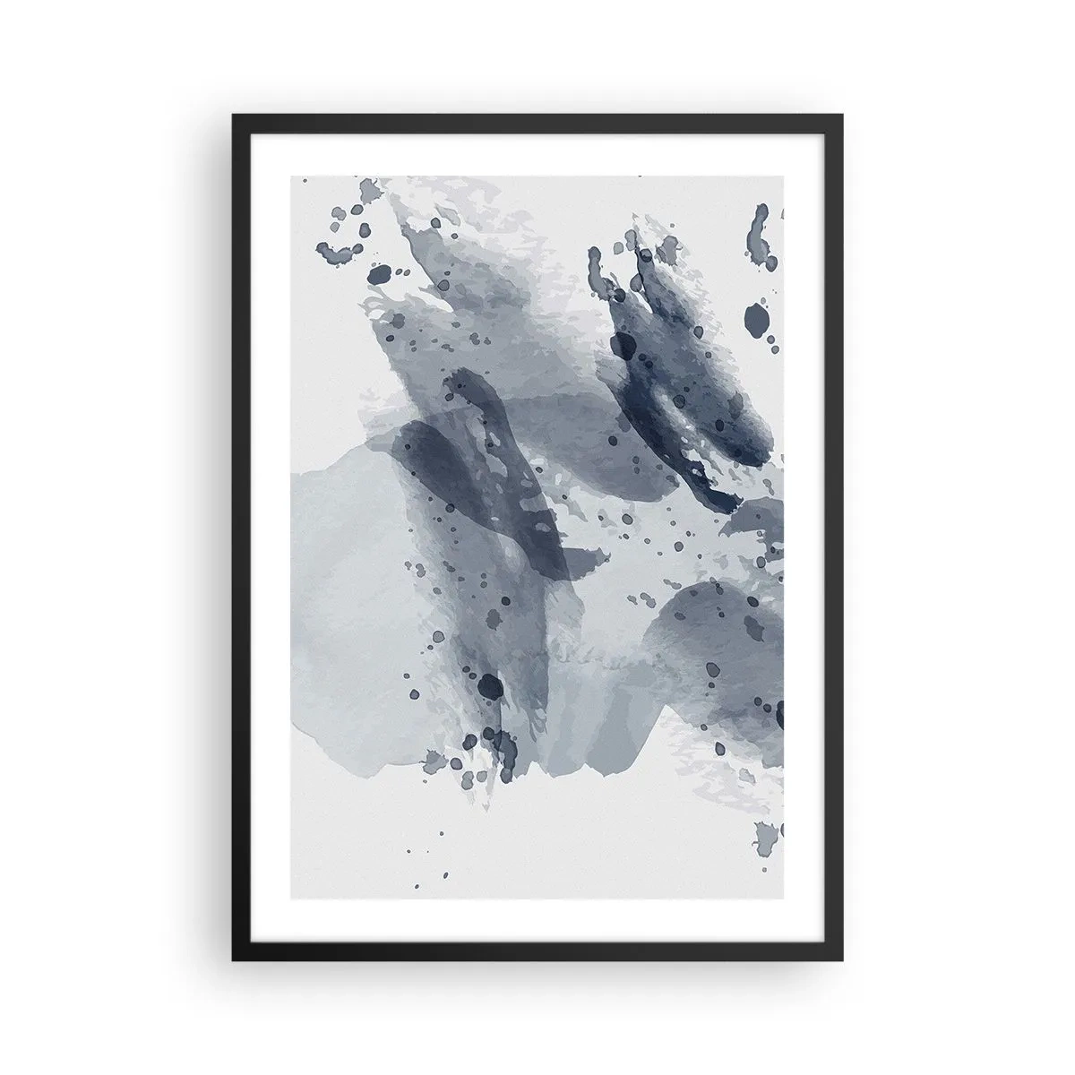 Plakát v černém rámu - Abstraktní akvarel inspirovaný povahou vody - 50x70cm - Studie o povaze vody - Moderní nástěnná dekorace do obývacího pokoje a ložnice ARTTOR