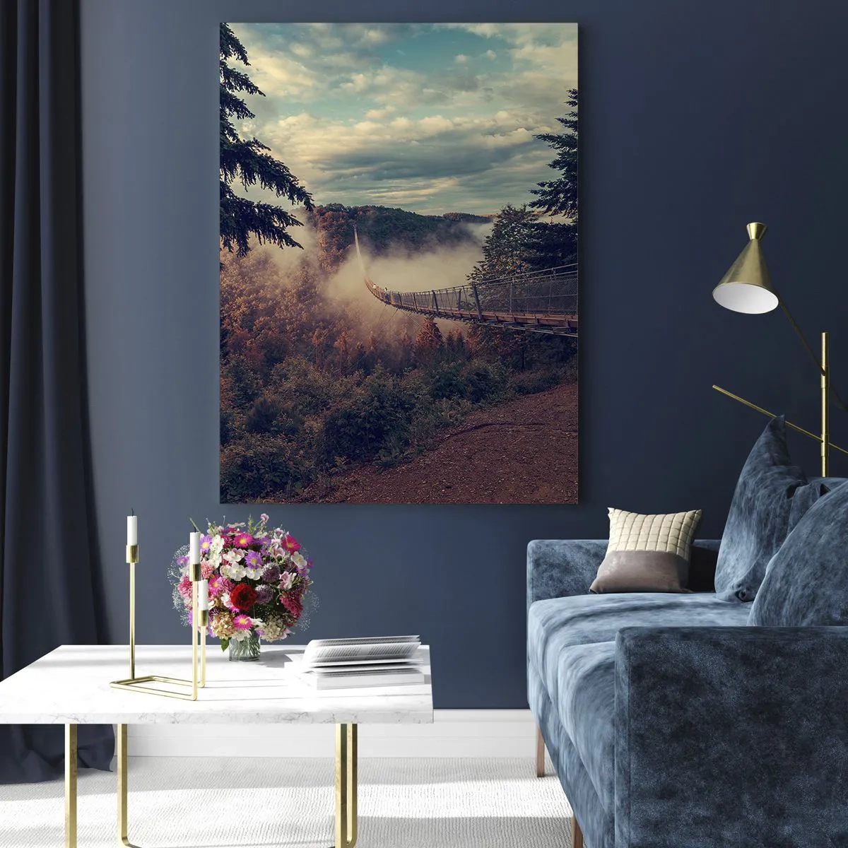 Obraz na skle - Nad podzimním lesem - 50x70 cm