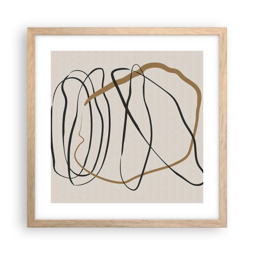 Plakát v rámu světlý dub - Kompozice – tanec ve smyčce - 40x40 cm