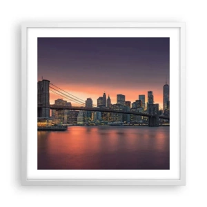 Plakát v bílém rámu - Ponořené do liliového ticha - 50x50 cm