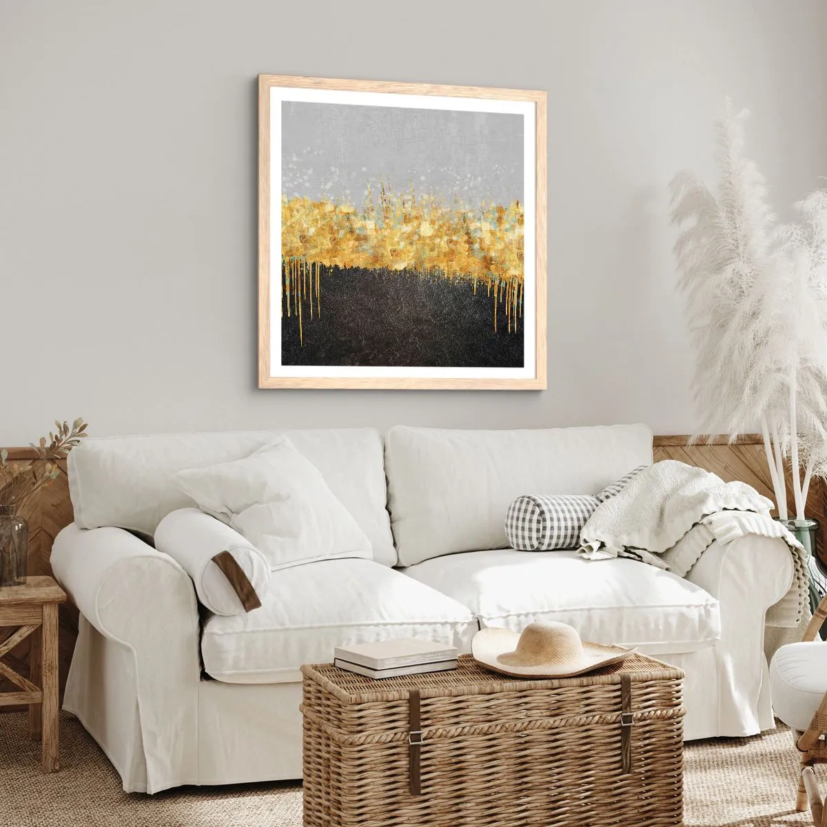 Plakát v rámu světlý dub - Dovnitř a vzhůru - 60x60 cm