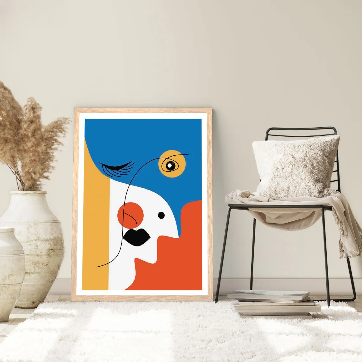 Plakát v rámu světlý dub - Portrét: dekonstrukce - 30x40 cm