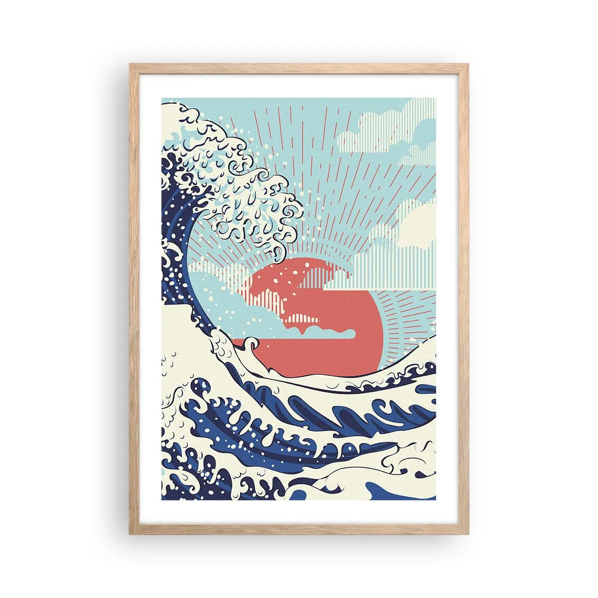 Plakát v rámu světlý dub - Z japonských inspirací - 50x70 cm