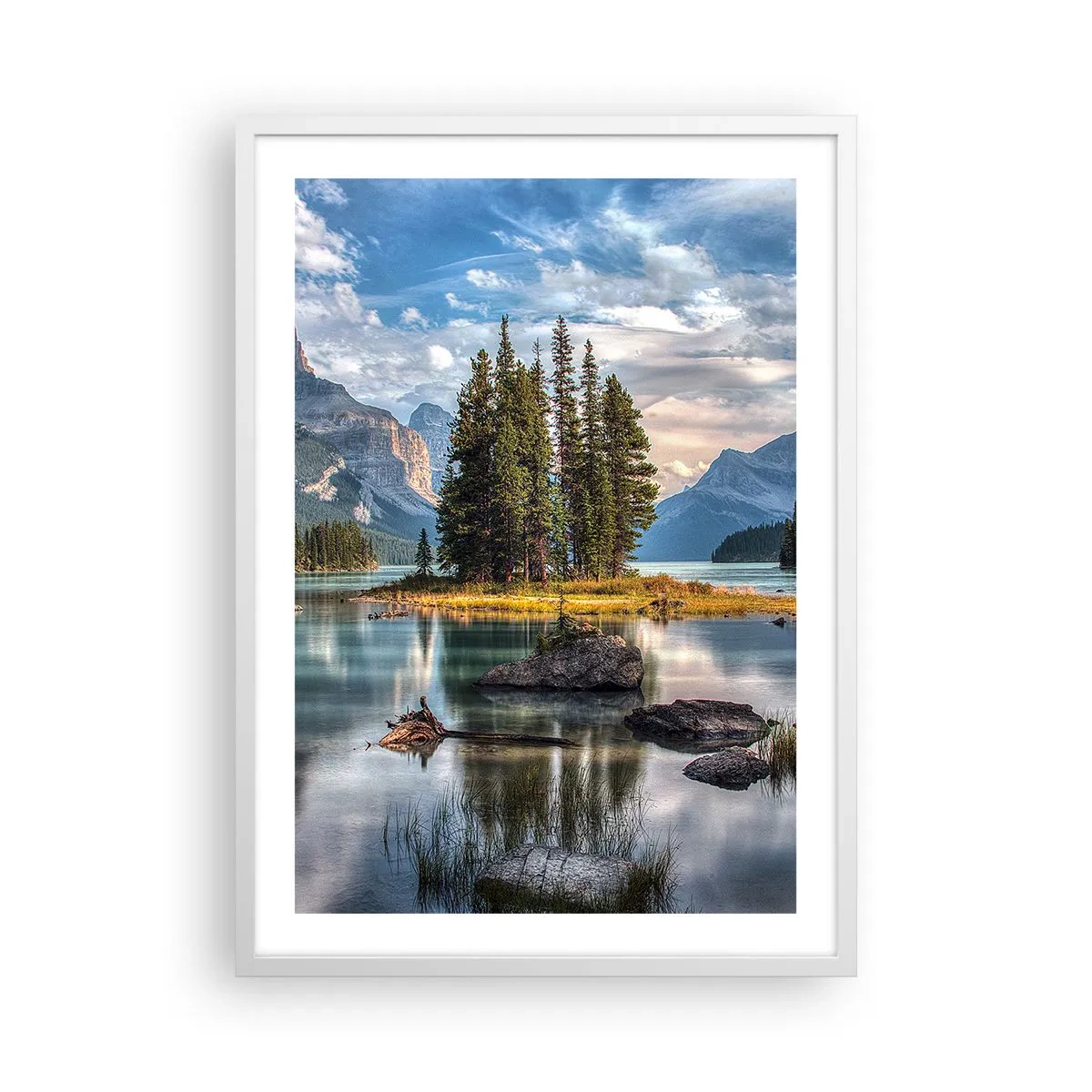 Plakát v bílém rámu - U velké a čisté vody… - 50x70 cm