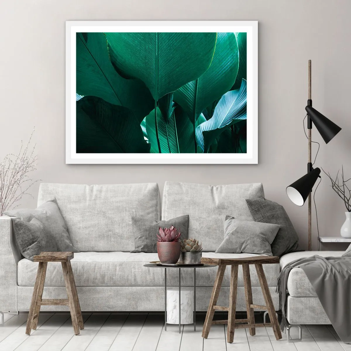 Plakát v bílém rámu - Obrácené ke světlu - 91x61 cm